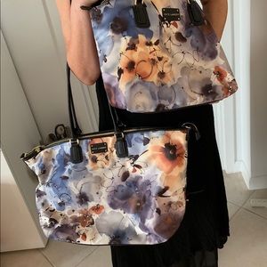 Kate Landry Travel  Handbag & Tote Set Floral